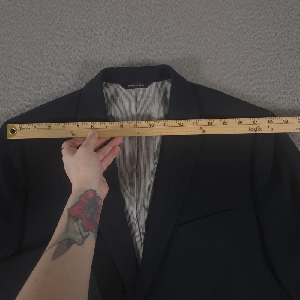 Banana Republic Blazer Mens 42R Navy Tailored Fit Italian Wool Lanificio Cerruti